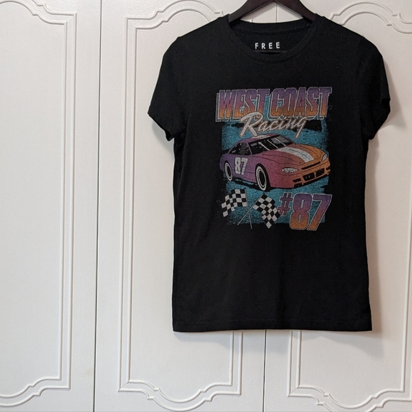Free State Black Retro Racing Short Sleeve Tee - Picture 1 of 9